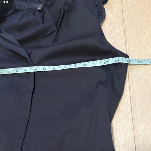 Ann Taylor Elegant Dark Navy Blue Mini Dress with Ruffle Detail - Picture 5 of 8